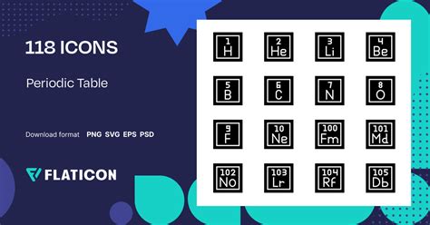 Periodic Table Icon Pack | Black fill | +115 .SVG Icons