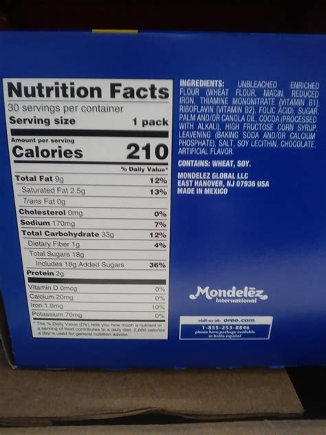 Oreo Nutrition Facts