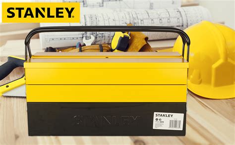 STANLEY 1-94-738 18''/460mm Cantilever Tools Box 5 Tray Double Handle ...
