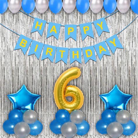 FunkyDeal 6th Birthday Decorations Combo for Boy-36Pcs | 6 Years ...
