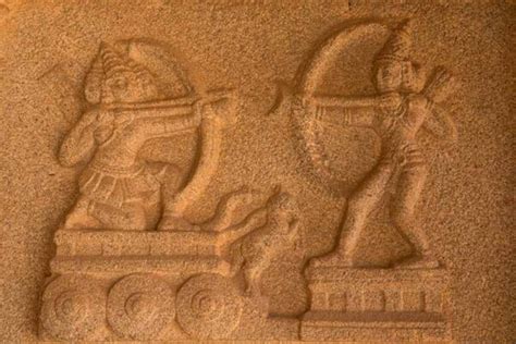 Bhagwan Ram and Ravan Yudh Rock Carving Hampi Wallpaper Mural - Magicdecor®