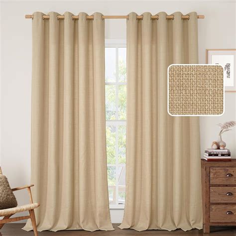Amazon.com: LAMIT 60 Inch Wide Linen Curtains for Bedroom, 84 Inch Faux ...