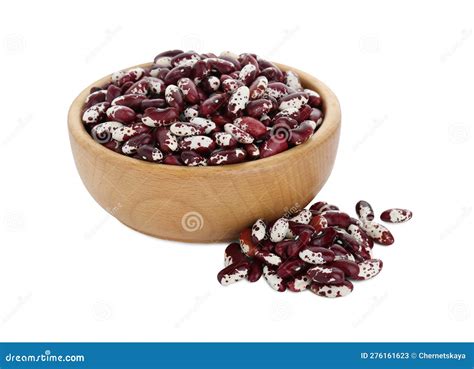 Bowl and Dry Kidney Beans on White Background Stock Image - Image of ...