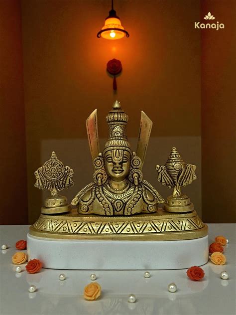 Brass Lord Venkateswara Swamy Idol with Shankh and Chakra – kanaja