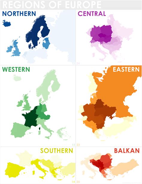 Regions of Europe - defined by overlaying multiple maps from different sources | Europe map ...