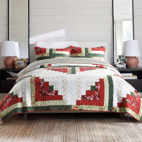 Secgo Handmade Quilted 100% Cotton Queen Comforter Set for Bed - 100% ...