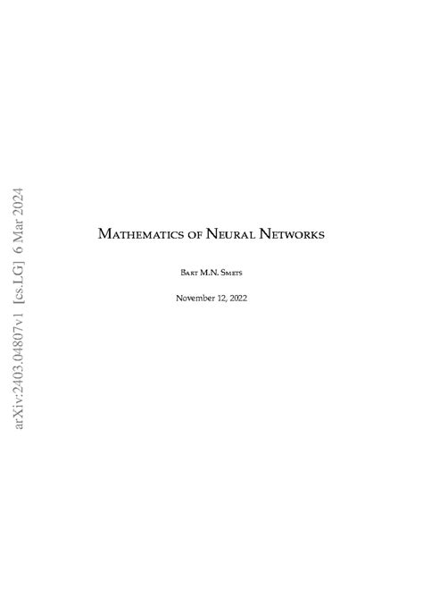 Mathematics of neural networks 1737867886 - Mathematics of Neural ...