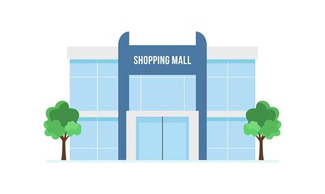 Shopping mall outside composition mall building illustration 36101298 ...