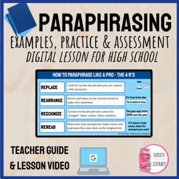 Image result for Paraphrasing Lesson Video