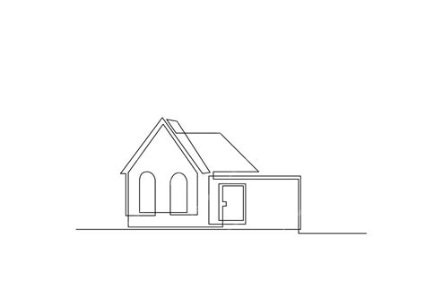 Haus einfache Strichzeichnungen. Einzeilige Illustration für zu Hause ...