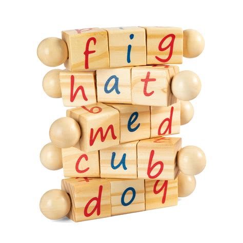 Buy MerryHeart Wooden Montessori Reading Blocks, Phonetic Alphabet ...