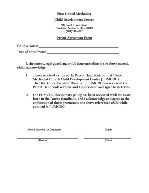 Parent Agreement Form - Fill Online, Printable, Fillable, Blank | pdfFiller