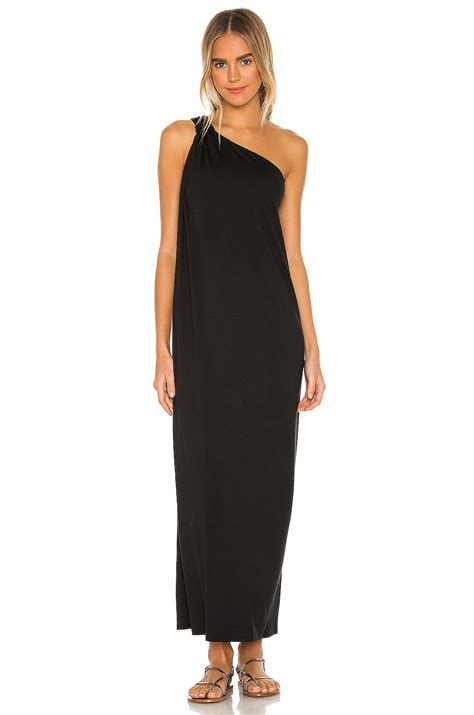 Enza Costa Matte Jersey One Shoulder Maxi Dress in Black | REVOLVE
