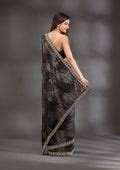 Buy Black Stonework Shimmer Saree - Koskii