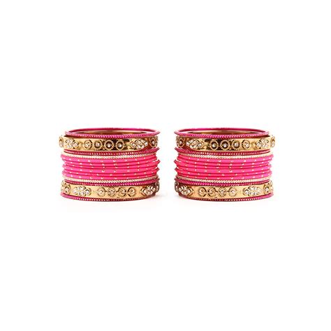 Traditional Bangle Set With Golden Dotted Bangles – BANGLES BY LESHYA