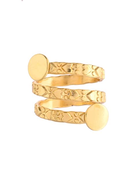 Classic Gold-Plated Textured Multi-Layer Statement Ring For Women ...