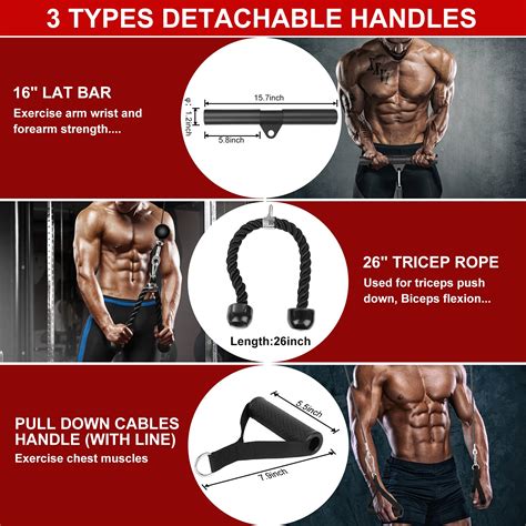 Buy MPBEKING Pulley System Gym Cable Attachments Gifts Weight Pulley ...