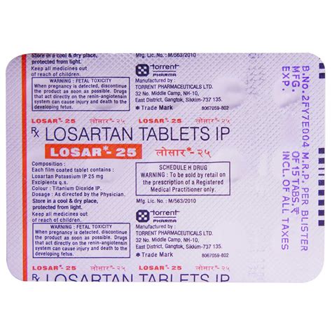 Losar-25 Tablet | Uses, Side Effects, Price | Apollo Pharmacy
