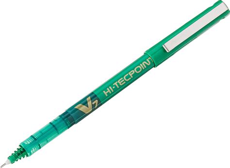 Pilot V7 Hi-Tecpoint Rollerball Pen, 0.7 mm Tip - Green, Box of 12 ...