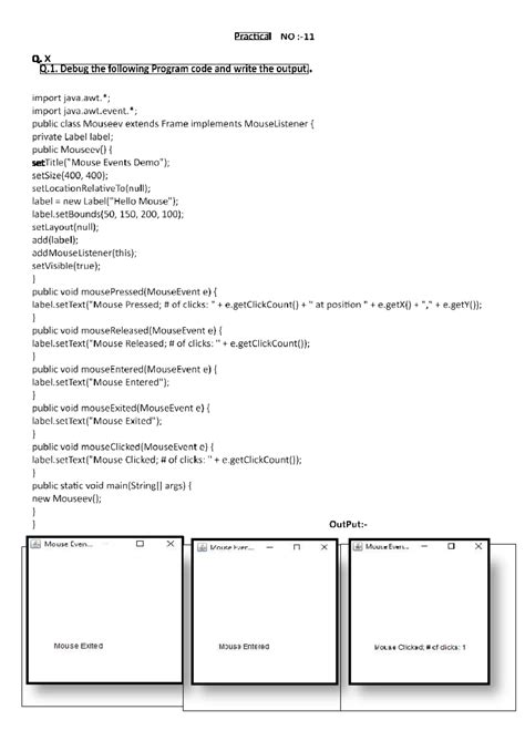 AJP Practical Programs - Practical Q Q. Debug the following Program ...