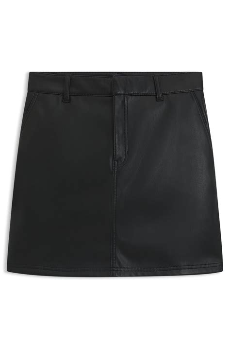 HUGO - Mini skirt in faux leather - Black