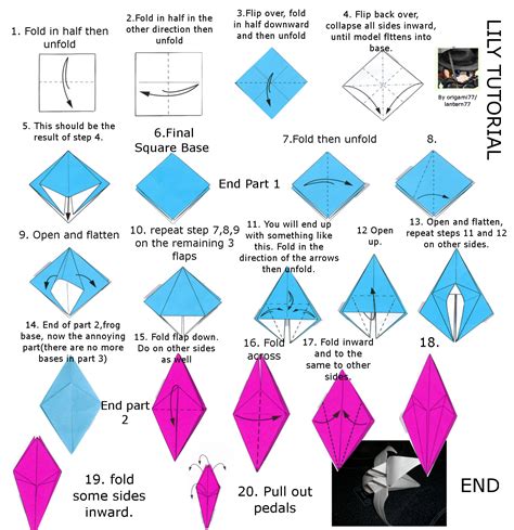 Origami Lily Tutorial 的图像结果