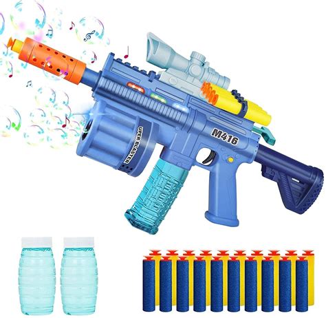 Buy Prancing Unicorn M416 Bubble Gun with Soft Dart Blaster, 8 Music ...