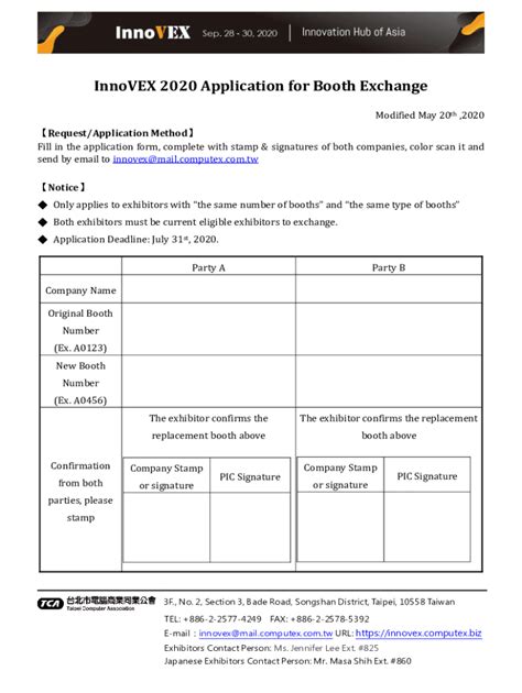 Fillable Online Booth Swap Form Fax Email Print - pdfFiller