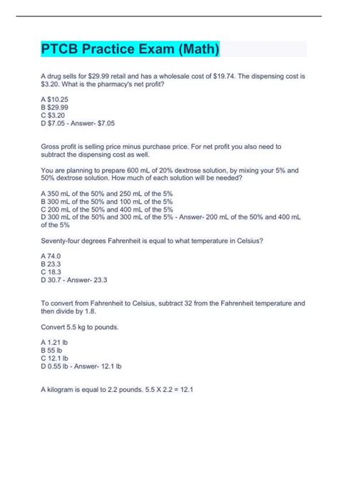 Image result for PTCB Math Tips