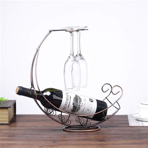 Buy Homya Tabletop Metal Wine Bottle Rack Elevated Vertical Countertop ...