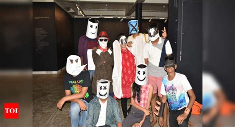 Children make colourful masks at a mask making workshop in Jaipur ...