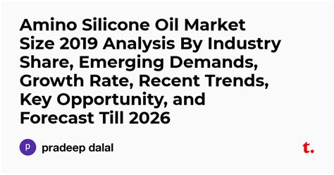 Amino Silicone Oil Market Size 2019 Analysis By Industry Share ...