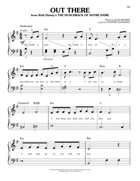 Download Out There Sheet Music PDF - Alan Menken & Stephen Schwartz ...