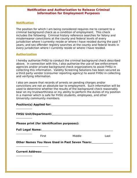 Image result for Background Check Form Signed Sample