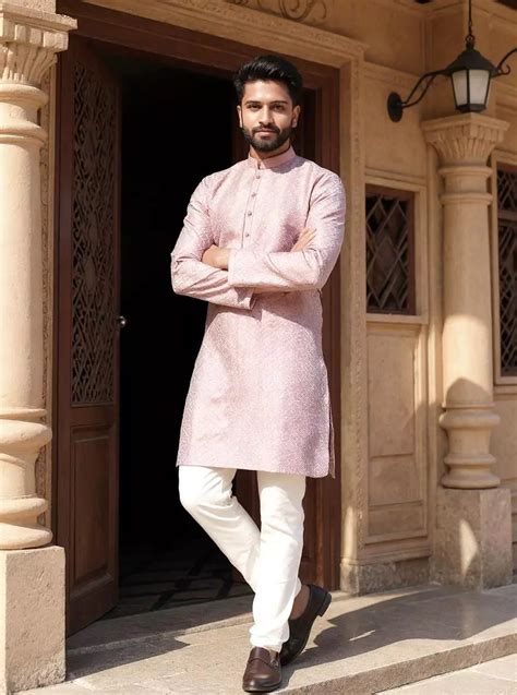 Self Patterned Thread work Jacquard Elegance Onion Kurta Pajama – South ...