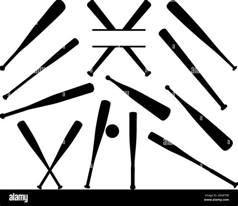 Set of Baseball Bat Silhouette Stock Vector Image & Art - Alamy