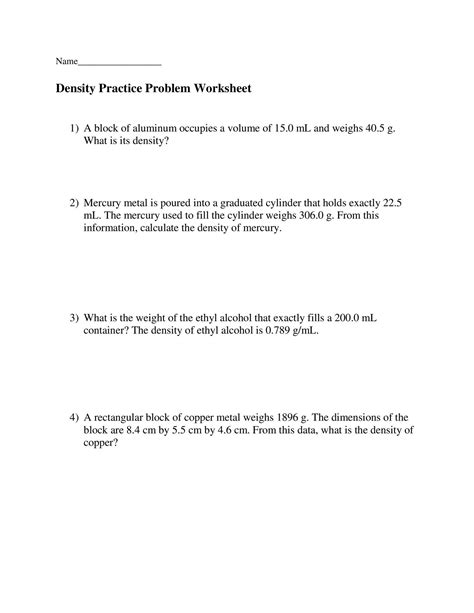 Image result for Density Practice Problems