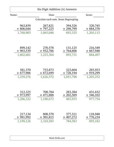 Image result for Adding 6 Digit Numbers