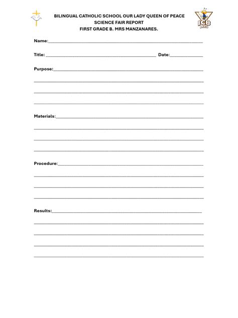 Examples of a Science Fair Report 的图像结果