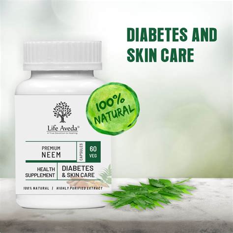Ayurvedic Neem Capsules (60) | Natural Neem Herbal Supplement | Life Aveda