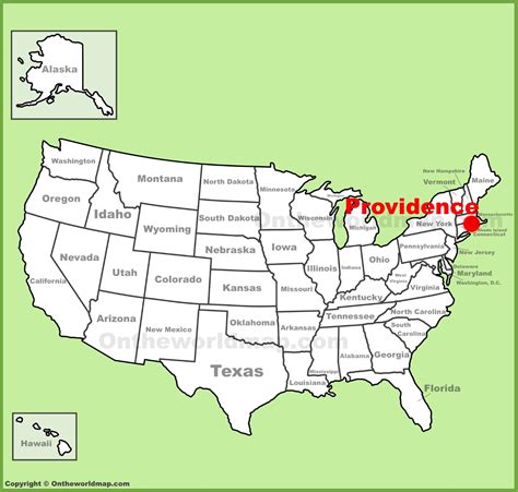 Providence location on the U.S. Map
