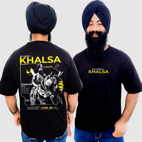 Buy Raj Karega Khalsa Oversized T Shirt Online For Men India – Punjabi Adda