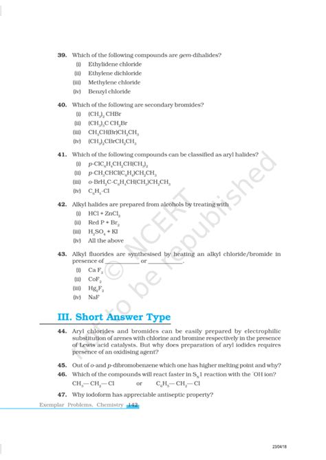 NCERT Exemplar Class 12 Chemistry Chapter 10 - eSaral