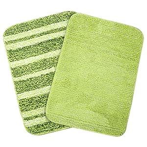 Buy SARAL Home Solid & Striped Soft Microfiber Anti-Skid Bath Mats ...
