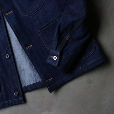 Monitaly / Triple Needle Work A-Jacket - 14oz Indigo Denim | distrad