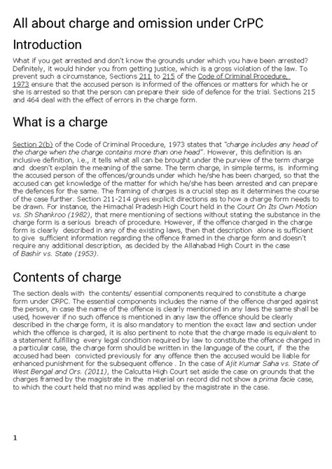 CRPC UNIT 3 - crpc note - All about charge and omission under CrPC ...