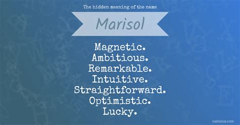 The hidden meaning of the name Marisol | Namious