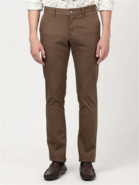 Buy Men Brooklyn Fit Cotton Stretch Trouser Online | Indian Terrain