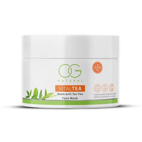 OG BEAUTY Natural VitalTea Neem & Tea Tree Face Mask | Fight Acne, Dark ...