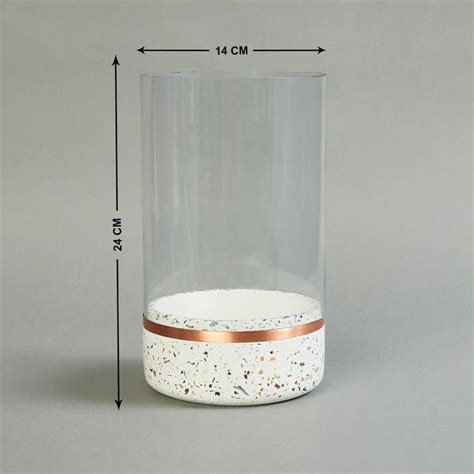 Buy Splendid Terra Roza Concrete and Glass Hurricane Candle Holder from ...